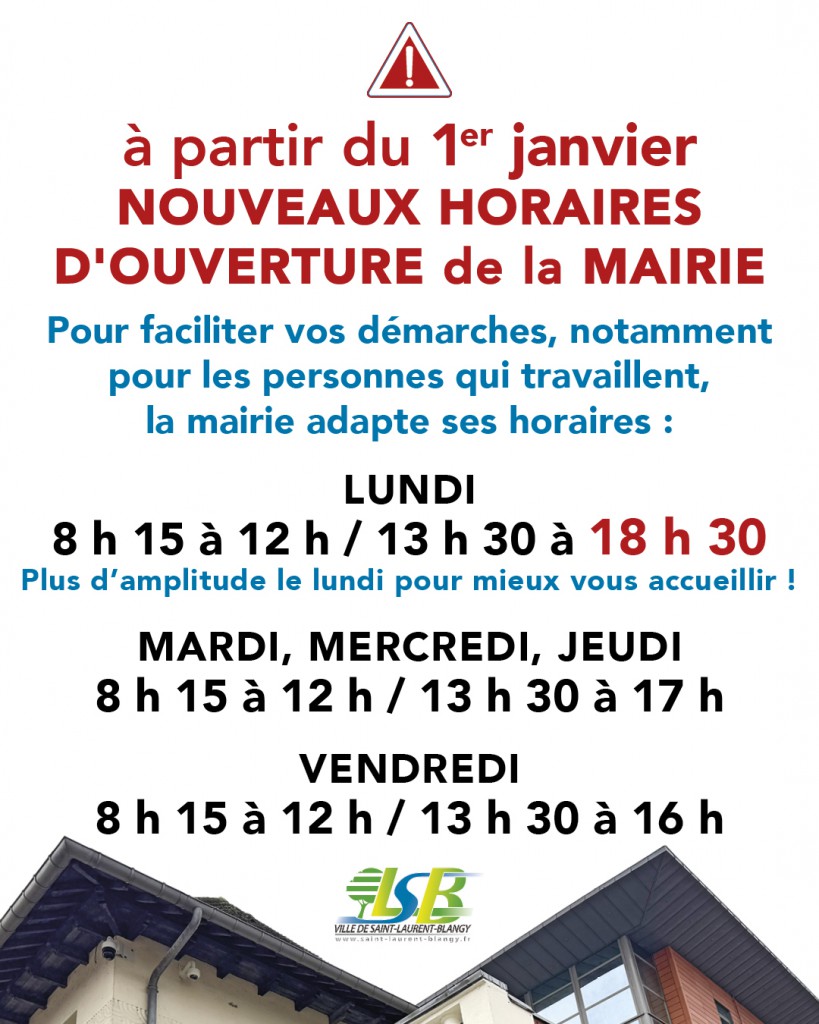 Changement Horaire Mairie 26